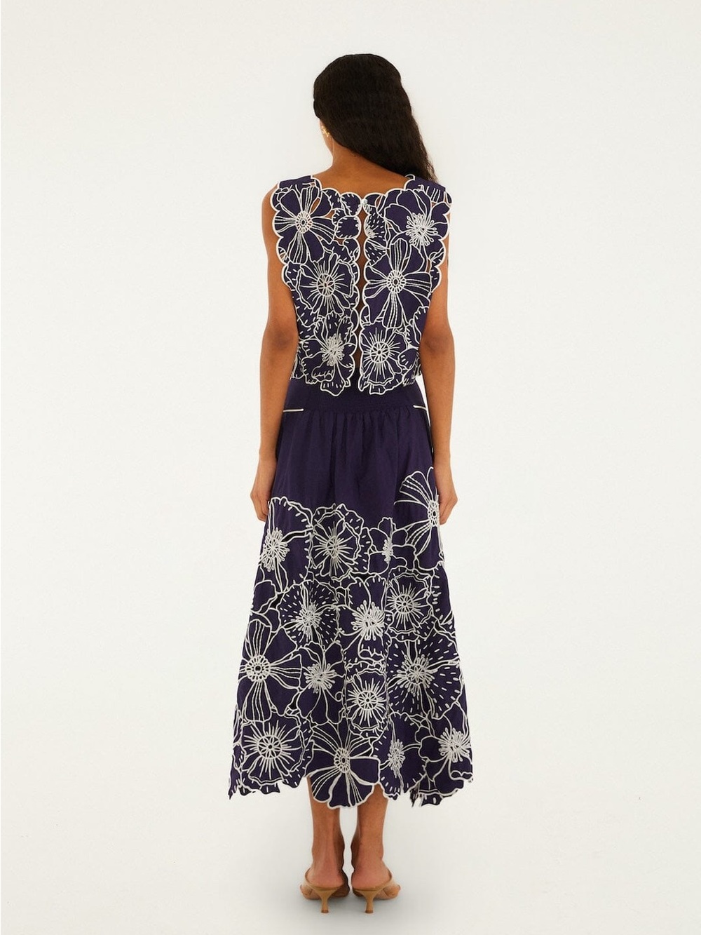 FARM RIO Blue Flowers Richelieu Maxi Skirt - Picture 4 of 4
